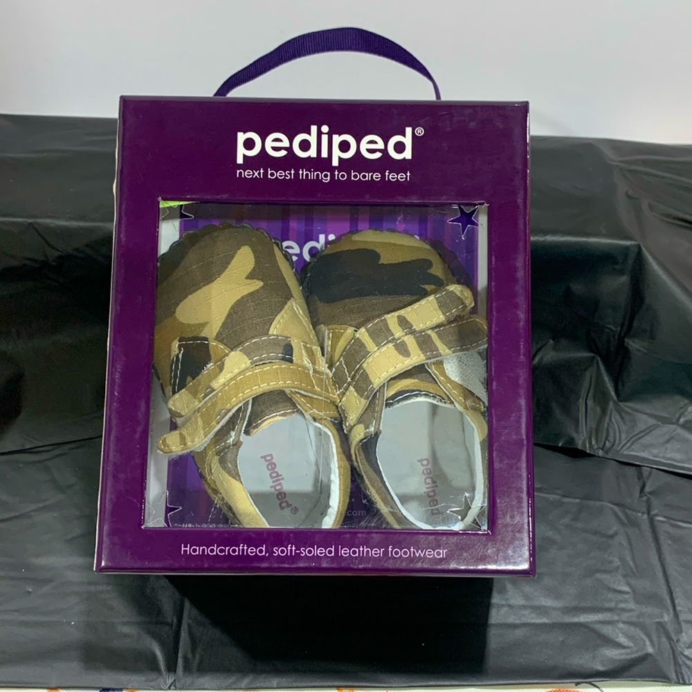 PEDIPED SMALL ETHAN GREEN CAMO FOOTWEAR 6-12 MONTHS NWT